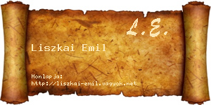 Liszkai Emil névjegykártya